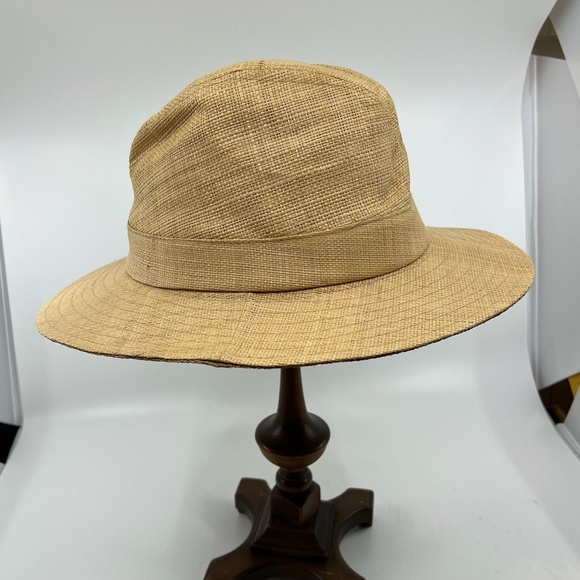 Woman\'s Country Gentleman Wide Brim Straw Fedora Hat, Medium main image 9
